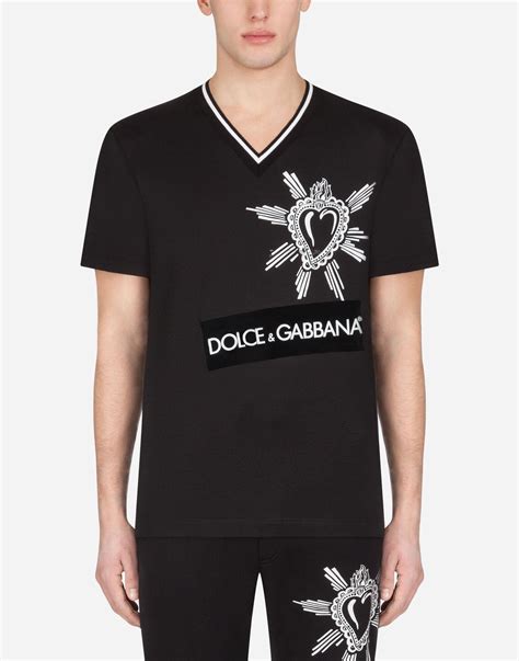 dolce gabbana t shirt v neck|dolce and gabbana casual shirts.